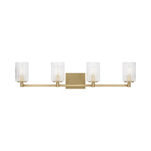 Load image into Gallery viewer, Lando Bath Vanity Light in Satin Brass (4-Light).
