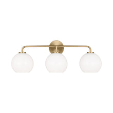 Load image into Gallery viewer, Orley Bath Vanity Light in Satin Brass (3-Light).

