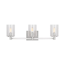 Load image into Gallery viewer, Parker Bath Vanity Light in Brushed Steel (3-Light).
