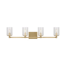 Load image into Gallery viewer, Parker Bath Vanity Light in Satin Brass (4-Light).
