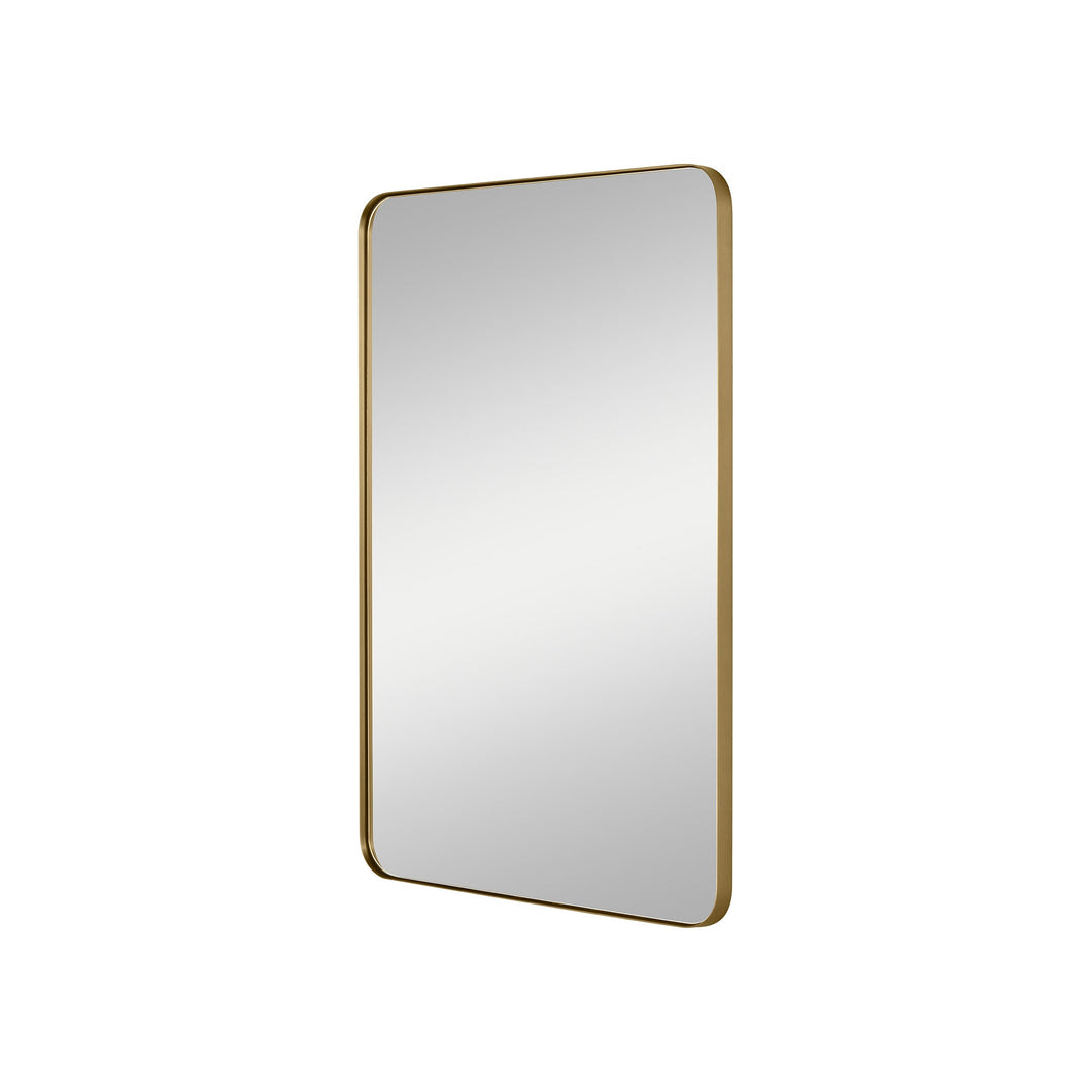 Planer Rectangular Mirror in Burnished Brass (Medium).