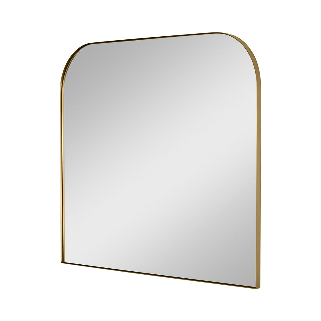 Planer Wide Mirror in Burnished Brass.