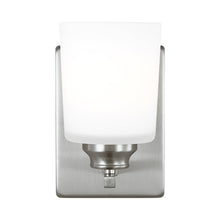 Load image into Gallery viewer, Vinton Bath Wall Light in Brushed Nickel (1-Light/Not Included).

