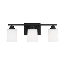 Load image into Gallery viewer, Vinton Bath Wall Light in Midnight Black (3-Light/Not Included).
