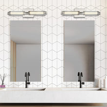 Load image into Gallery viewer, Double Barrel LED Bath Wall Light in bathroom.
