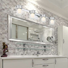 Load image into Gallery viewer, Herald Square LED Vanity Wall Light in bathroom.
