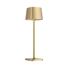 Load image into Gallery viewer, Task Portables LED Rechargeable Table Lamp in Soft Brass.
