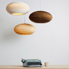 Load image into Gallery viewer, Disc Pendant Light in living room.

