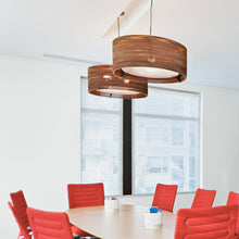 Load image into Gallery viewer, Drum Pendant Light in living room.
