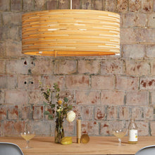 Load image into Gallery viewer, Drum Pendant Light in dining room.
