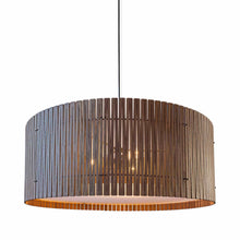 Load image into Gallery viewer, Kerflights Drum Pendant Light in Black Walnut (33-Inch).
