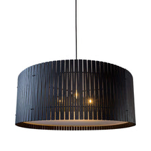 Load image into Gallery viewer, Kerflights Drum Pendant Light in Blackened Ash (33-Inch).
