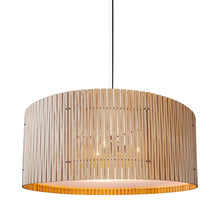 Load image into Gallery viewer, Kerflights Drum Pendant Light in White Oak (33-Inch).
