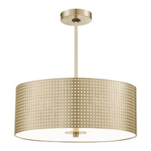 Load image into Gallery viewer, Grid Pendant Light Soft Brass (3-Light).
