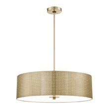 Load image into Gallery viewer, Grid Pendant Light Soft Brass (4-Light).
