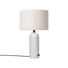 Load image into Gallery viewer, Gravity Table Lamp in White Marble (Canvas) (Small).
