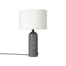 Load image into Gallery viewer, Gravity Table Lamp in Grey Marble (White) (Small).
