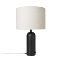 Load image into Gallery viewer, Gravity Table Lamp in Blackened Steel (Canvas) (Large).
