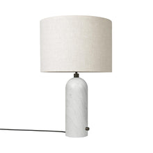 Load image into Gallery viewer, Gravity Table Lamp in White Marble (Canvas) (Large).
