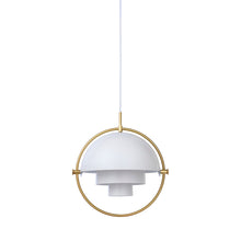 Load image into Gallery viewer, Multi-Lite Pendant Light in Brass/White Semi Matt (Large).
