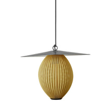 Load image into Gallery viewer, Satellite Outdoor Pendant Light in Mustard Gold Semi Matt.
