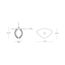 Load image into Gallery viewer, Satellite Outdoor Pendant Light - line drawing.
