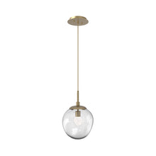 Load image into Gallery viewer, Aster LED Pendant Light in Gilded Brass/Clear/Floret Crystal.
