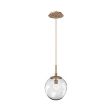 Load image into Gallery viewer, Aster LED Pendant Light in Novel Brass/Clear/Floret Crystal.
