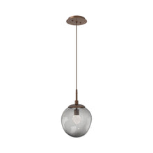 Load image into Gallery viewer, Aster LED Pendant Light in Burnished Bronze/Smoke/Floret Crystal.
