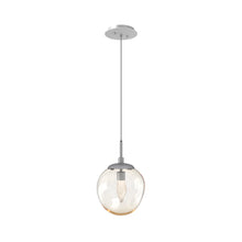 Load image into Gallery viewer, Aster LED Pendant Light in Classic Silver/Amber/Geo Crystal.
