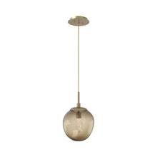 Load image into Gallery viewer, Aster LED Pendant Light in Gilded Brass/Bronze/Geo Crystal.
