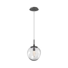 Load image into Gallery viewer, Aster LED Pendant Light in Graphite/Clear/Geo Crystal.
