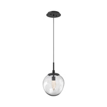 Load image into Gallery viewer, Aster LED Pendant Light in Matte Black/Clear/Geo Crystal.
