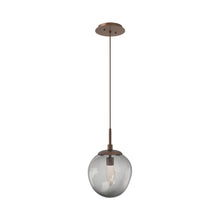 Load image into Gallery viewer, Aster LED Pendant Light in Burnished Bronze/Smoke/Geo Crystal.
