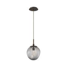 Load image into Gallery viewer, Aster LED Pendant Light in Flat Bronze/Smoke/Geo Crystal.
