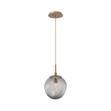 Load image into Gallery viewer, Aster LED Pendant Light in Novel Brass/Smoke/Geo Crystal.
