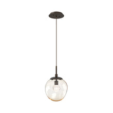 Load image into Gallery viewer, Aster LED Pendant Light in Flat Bronze/Amber/Zircon Crystal.

