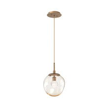 Load image into Gallery viewer, Aster LED Pendant Light in Novel Brass/Amber/Zircon Crystal.
