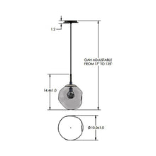 Load image into Gallery viewer, Aster LED Pendant Light - line drawing.
