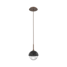 Load image into Gallery viewer, Cabochon LED Pendant Light in Burnished Bronze/Black Marble.
