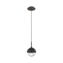 Load image into Gallery viewer, Cabochon LED Pendant Light in Flat Bronze/Black Marble.

