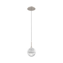 Load image into Gallery viewer, Cabochon LED Pendant Light in Beige Silver/White Marble.
