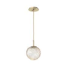 Load image into Gallery viewer, Gaia LED Pendant Light in Heritage Brass/Amber (Medium).
