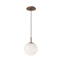 Load image into Gallery viewer, Gaia LED Pendant Light in Burnished Bronze/Opal White (Medium).
