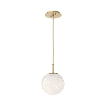 Load image into Gallery viewer, Gaia LED Pendant Light in Gilded Brass/Opal White (Medium).
