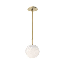 Load image into Gallery viewer, Gaia LED Pendant Light in Heritage Brass/Opal White (Medium).
