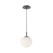 Load image into Gallery viewer, Gaia LED Pendant Light in Matte Black/Opal White (Medium).
