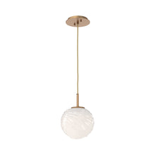 Load image into Gallery viewer, Gaia LED Pendant Light in Novel Brass/Opal White (Medium).
