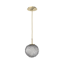 Load image into Gallery viewer, Gaia LED Pendant Light in Heritage Brass/Smoke (Medium).
