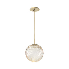 Load image into Gallery viewer, Gaia LED Pendant Light in Heritage Brass/Amber (Large).

